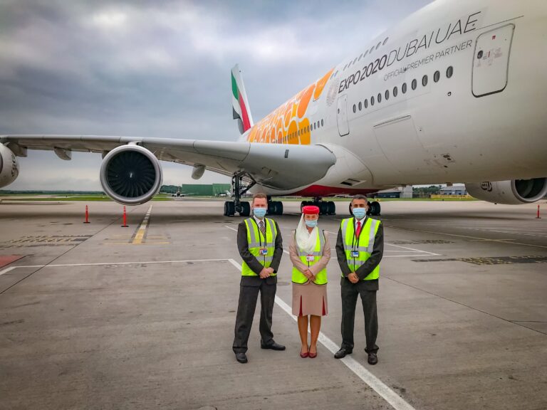 Emirates' flagship A380 returns to Manchester Airport ...
