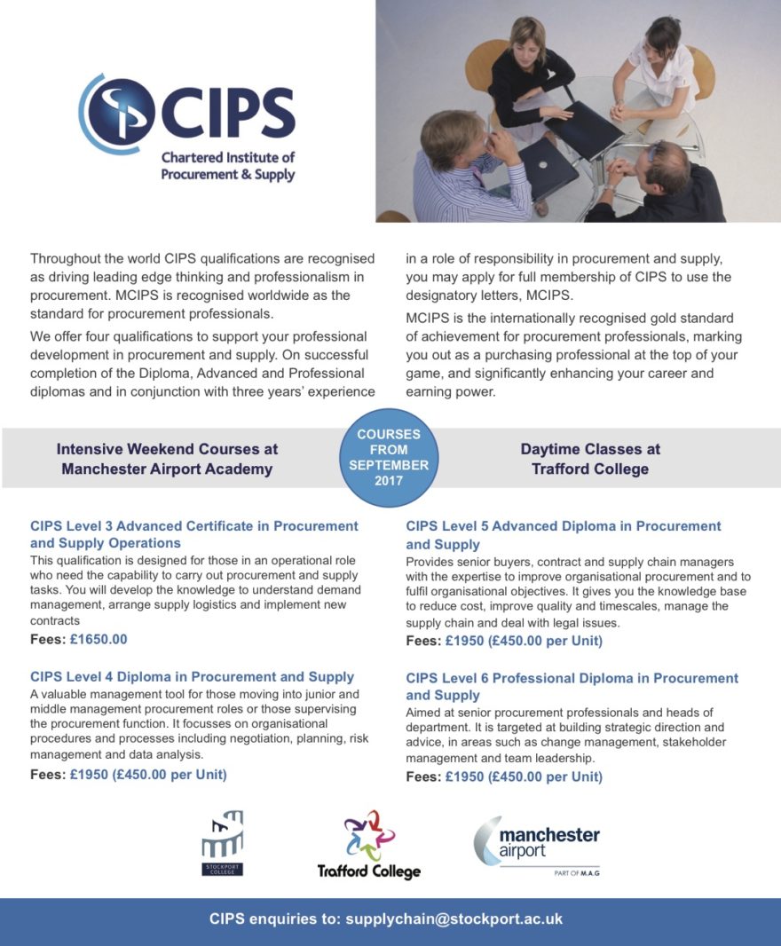 Stockport College to launch CIPS training Marketing Stockport